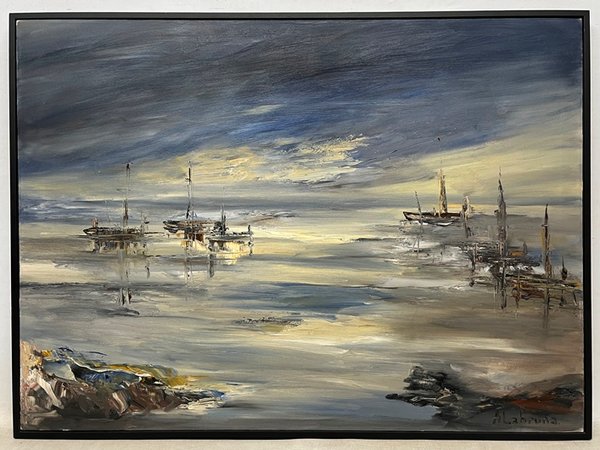 Lote anterior: Pintura de Ambar Labruna 'Veleros' - Oleo sobre tela