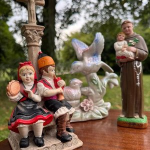 3 adornos en ceramica y ceramica esmaltada - imagen 2