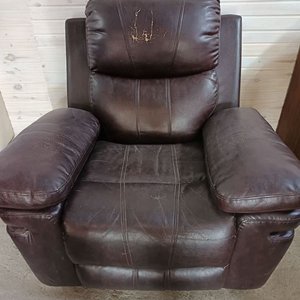 Sillón Reclinable y Mecedor de Cuero Marrón Oscuro - imagen 5