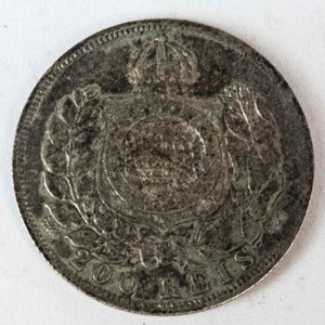 Moneda de Plata Brasileña 200 Reales de 1868 - imagen 2