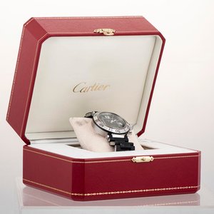 Reloj Cartier Pasha Seatimer Automático Acero Caucho Caja Documentos - imagen 4
