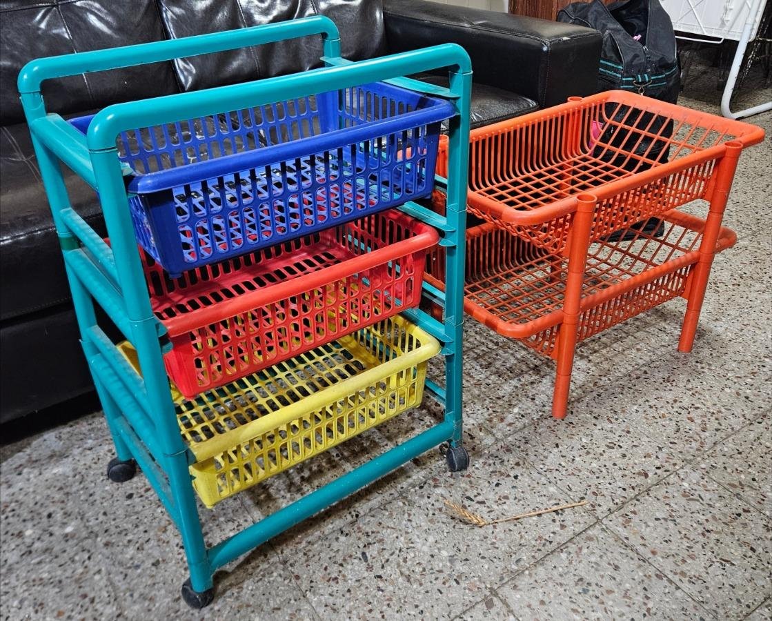 Juego de 2 Canastos Multiuso con Ruedas y sin Ruedas