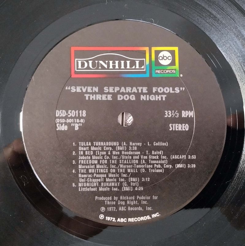 Vinilo de Three Dog Night: Seven Separate Fools, 1972 - imagen 7