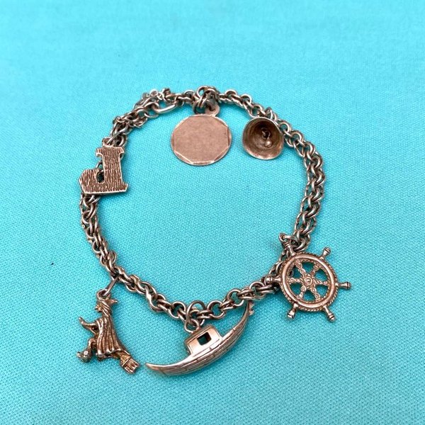 Pulsera de dama en plata con dijes - imagen 1