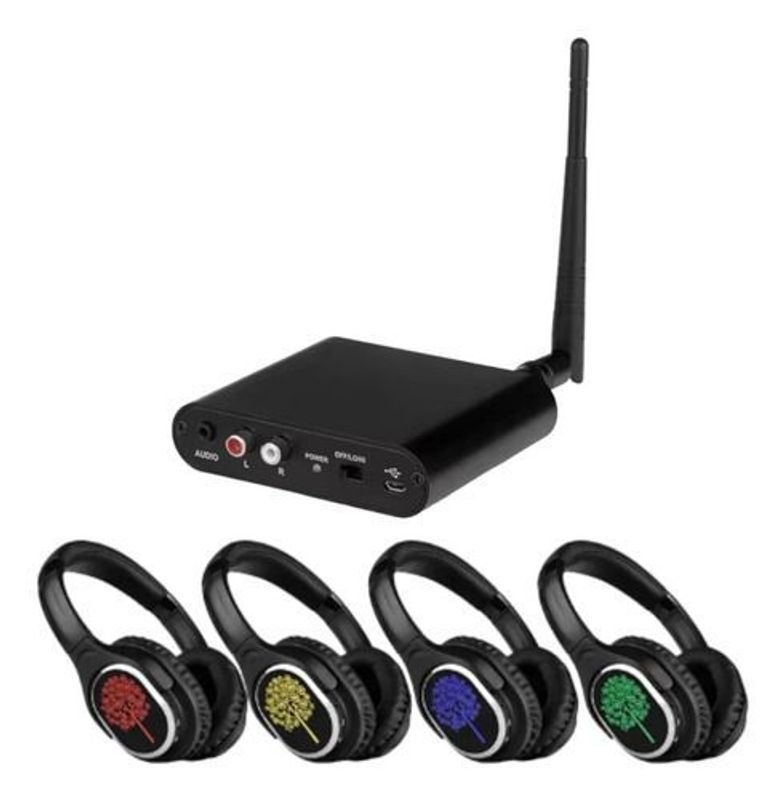 Kit de auriculares y receptor para fiesta