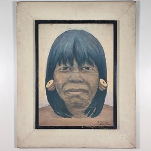 Lote anterior: Oleo sobre Madera "E. Zárate" Retrato Indígena con Marco Blanco