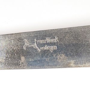 Cuchillo Criollo Hoja Solingen "Franz Wenk" con Cabo de Plata y Oro y Vaina - imagen 3