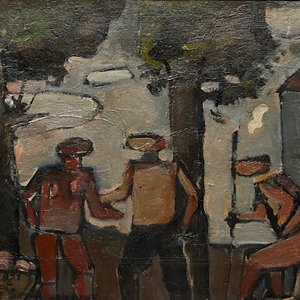 Oleo "Sin Título" de José Gurvich, 1951 - 30 x 40 cm - imagen 1
