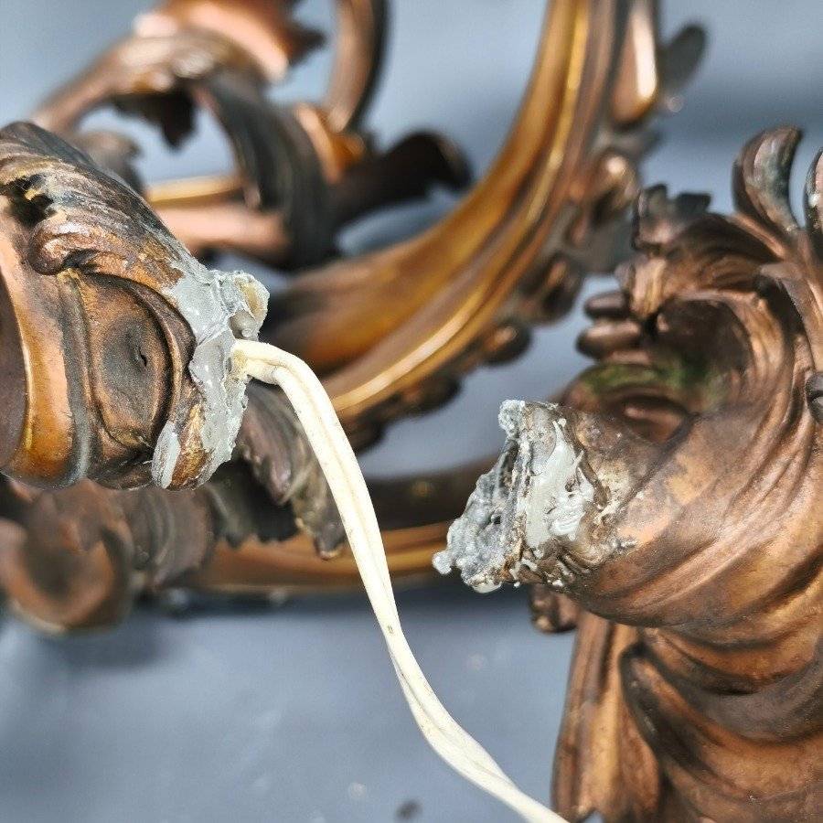 Lámparas de pared francesas ornamentales en bronce - imagen 4