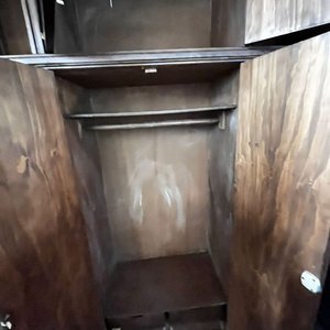 Ropero Antiguo de Madera Oscura con Alzada - 4 Puertas - imagen 5