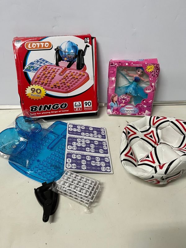 Lote de Bingo, Hada Voladora y Pelota de Fútbol