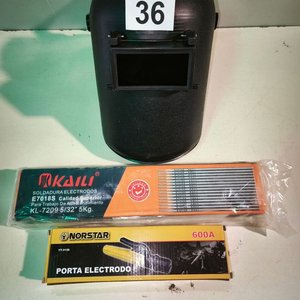 Careta de Soldar, Porta Electrodo y 5kg de Electrodos Kaili - imagen 2