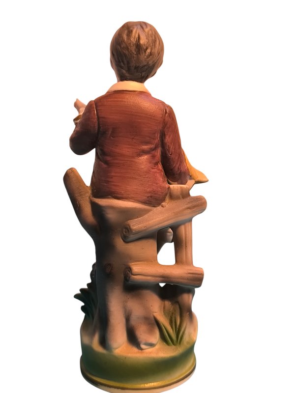 Figurita de Capodimonte con joven y cesta de flores - imagen 3