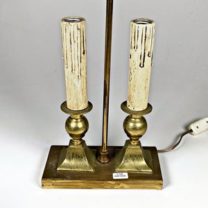 Lámpara de Bronce con Dos Luces y Detalle de Cera - imagen 2