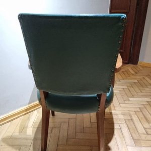 Sillón de Escritorio Vintage en Madera y Cuero Verde - imagen 4