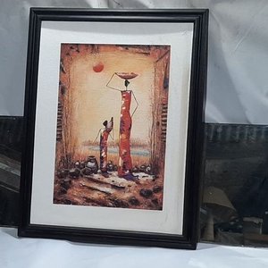 Espejo Biselado Sin Marco y Cuadro con Marco de Madera - imagen 1