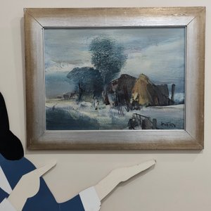 Pintura "Higo Nantes" Acrílico sobre Fibra Firmado, Marco Plateado - imagen 7