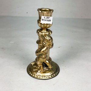 Candelabro de Metal Dorado con Figura de Cupido, 14 cm - imagen 2
