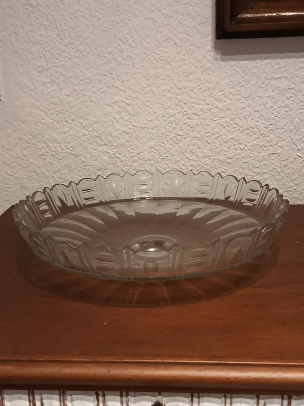 Pie de Bronce con Figurinas de Ángeles o Querubines y Centro de Cristal - imagen 3