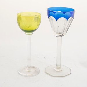 Lote siguiente: Juego de 2 Copas Altas de Cristal Verde y Azul - 18cm