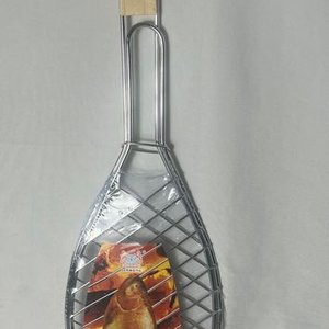 Parrilla para Pescado en Acero Inoxidable con Mango de Madera - imagen 1