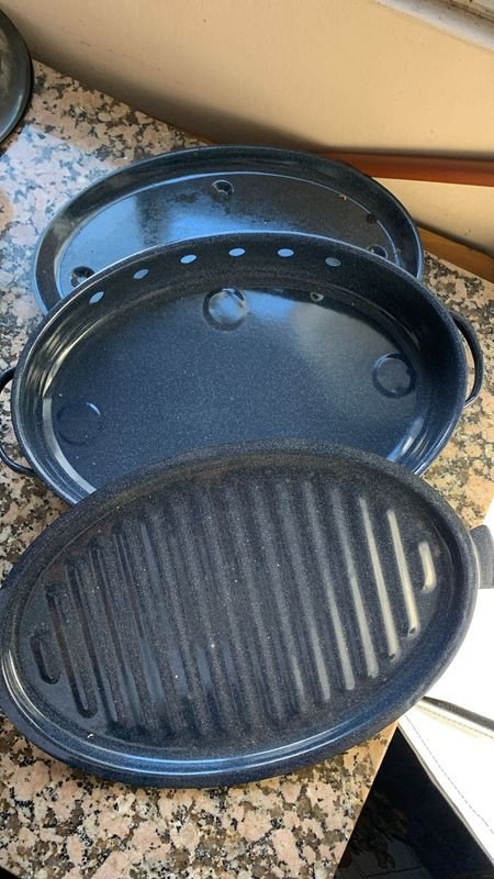 Parrillin Brasero Esmaltado y Bandeja para Cocinar - imagen 3