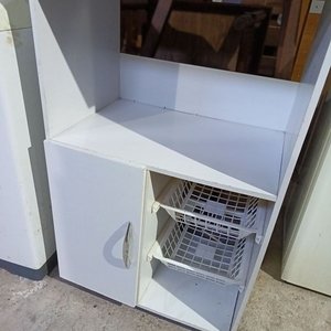 Mueble Organizador Blanco para Microondas con Cestas - imagen 1