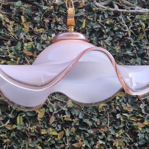 Lote siguiente: Lámpara de Techo Vintage Estilo Capelina en Vidrio Opal y Rosado