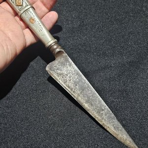 Cuchillo Antiguo "Acero Inglés" con Cabo de Plata y Oro - imagen 5