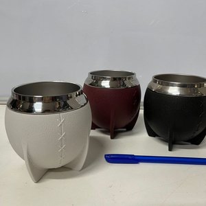 Set de 5 Mates de Acero Inoxidable y Cuerina - imagen 2