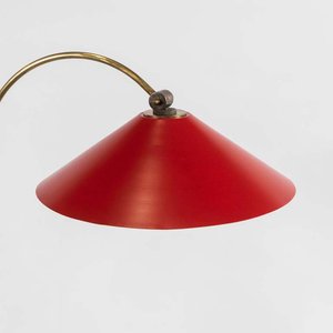 Lámpara de Pie de Bronce con Pantalla Roja Metálica - imagen 2