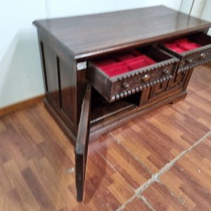 Antiguo Aparador Trinchante Roble Macizo Estilo Renacimiento Español - imagen 5