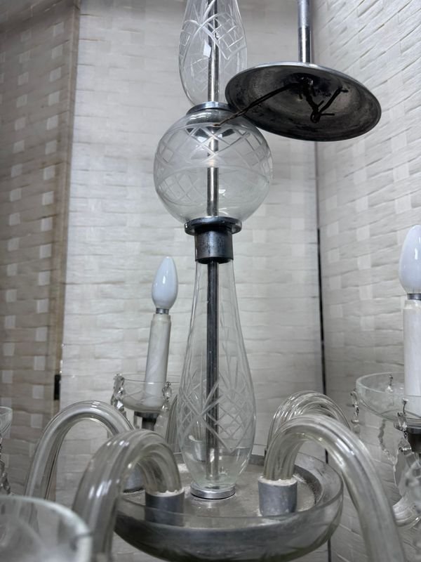 Lámpara de cristal artesanal checoslovaca - imagen 10