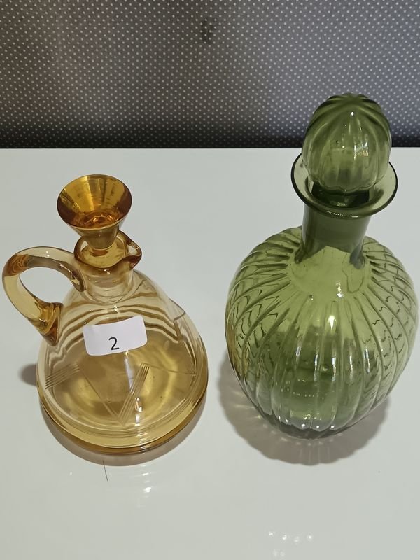 Dos botellones de cristal antiguos para decoración - imagen 2