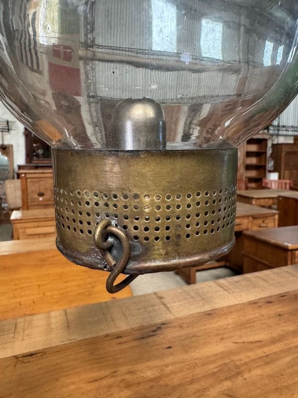 Farol Marino De Quero Seno En Láton Y Vidrio Sopado - imagen 4