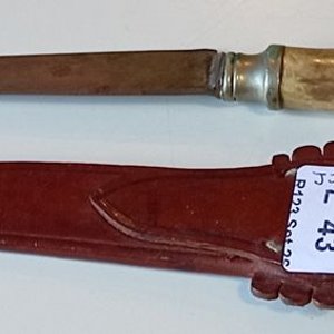 Cuchillo Antiguo Toledo con Mango de Hueso y Vaina de Cuero - imagen 3