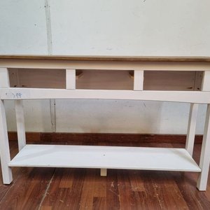 Mesa de Arrimo Moderna Madera Natural y Blanco - imagen 2