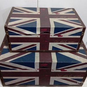 Set de 2 Baúles Organizadores Decorativos Estilo Reino Unido - imagen 5