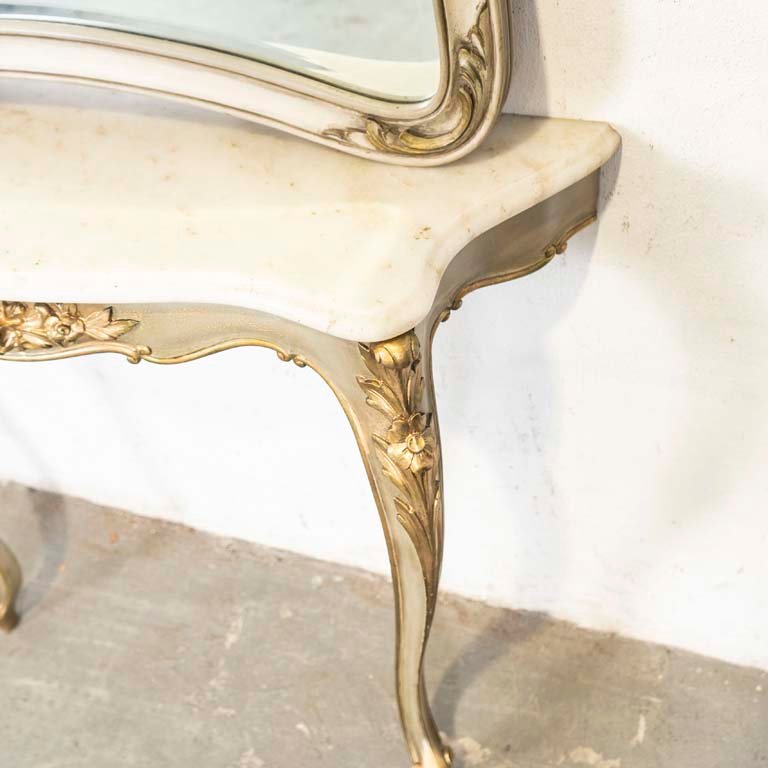 Dressoir Luis XV con tapa de mármol y espejo biselado - imagen 2