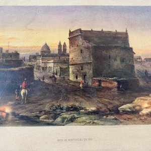 2 Láminas Coloniales Enmarcadas: Inglesa y Vista de Montevideo - imagen 5