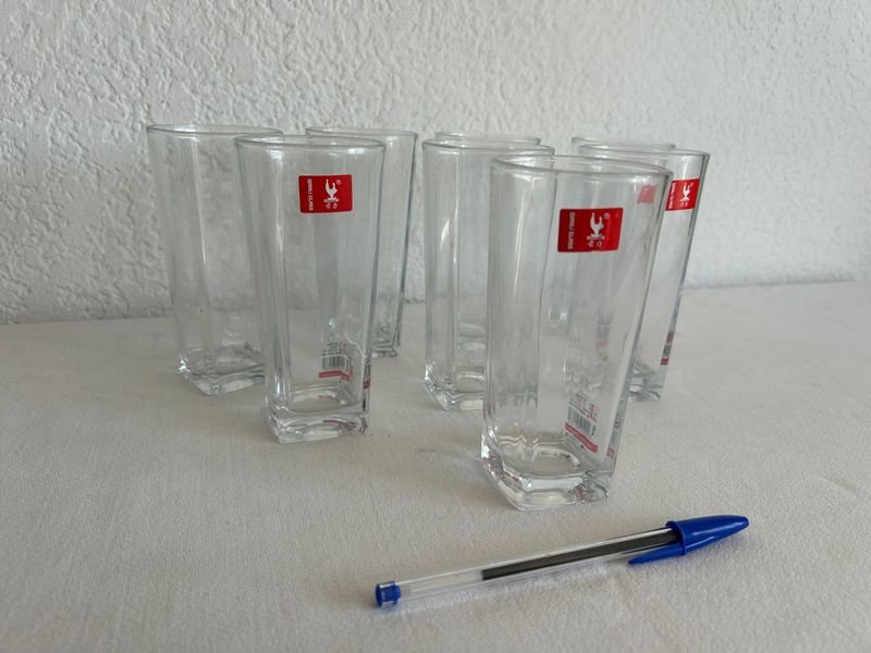 Juego de vasos de cristal transparente - imagen 2