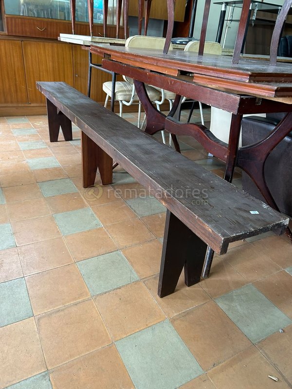 Banco Largo de Madera Rústico