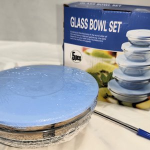 Set de 5 Tupperware de Vidrio Apilables con Tapas Azules - imagen 4