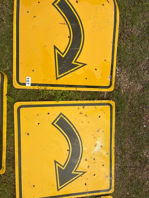 Lote de 5 Carteles de Señalización Vial de Curva