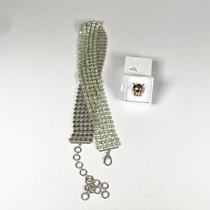 Cinto de dama con strass y anillo cabeza de felino - imagen 1