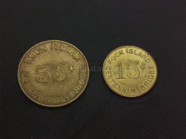Dos monedas conmemorativas "Rock Island Centennial Bridge" - imagen 1
