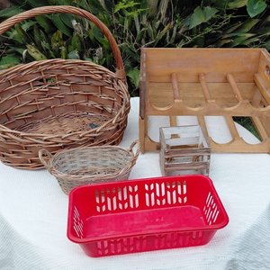 Lote de Canastos, Porta Botellas y Cesta Roja - imagen 1