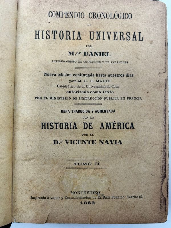 Compendio cronológico de historia universal por M.Daniel - 2 tomos - imagen 4
