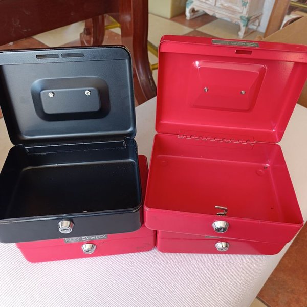 Caja de dinero metálica con asa y cerradura sin llave - imagen 7