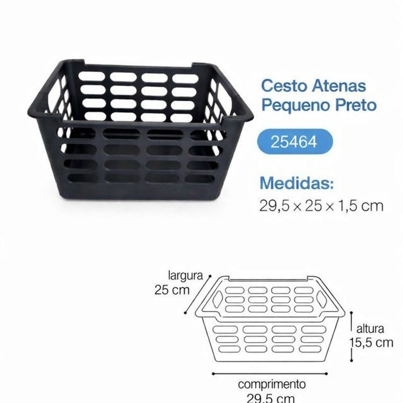 Lote siguiente: Cesto Atenas - Cesta de plástico negra con medias